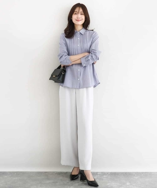 MK MICHEL KLEIN(エムケーミッシェルクラン)の「ストレッチジャージシャツ/洗える(シャツ/ブラウス・レディース・ブルー/ライトグレー/ホワイト・38/40)」の11枚目の写真