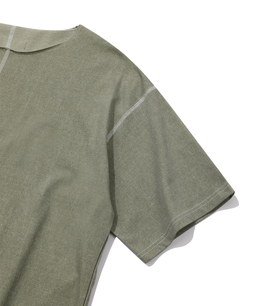 EPISODE UNTITLED（エピソードアンタイトルド）の「PATCH NEEDLE STITCH T-SHIRT_KHAKI（Tシャツ/カットソー・レディース・その他・2/3）」の5枚目の写真