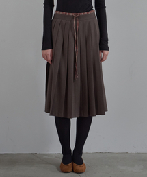 BUT'TON（ボッタン）の「Check Coloring Pleats Midi Skirt (brown)（スカート）」