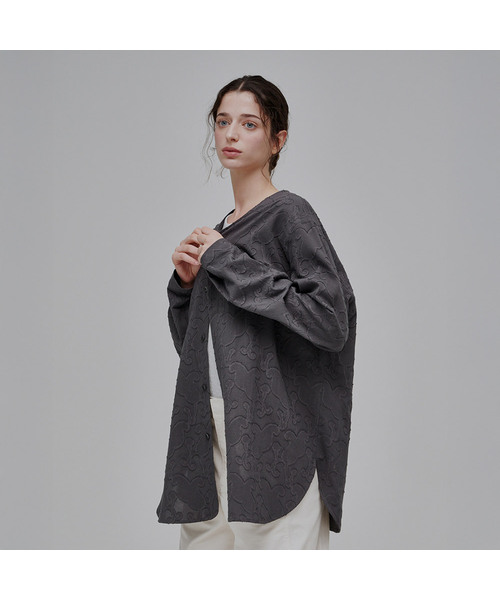 YURT(ユルト)の「フィンラインシャツ_ペイズリーグレー(シャツ/ブラウス・レディース・グレー・SMALL/LARGE)」の1枚目の写真