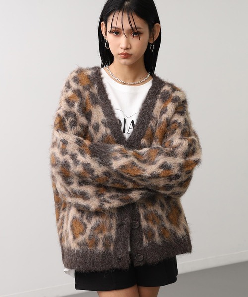 ANAP(アナップ)の「レオパード柄 シャギーニット カーディガン(カーディガン/ボレロ・レディース・ブラウン/グレー・F)」の11枚目の写真
