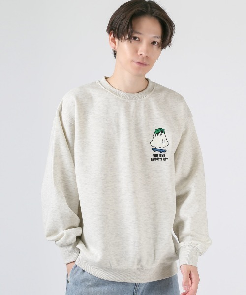LUXSTYLE(ラグスタイル)の「ワンポイントサガラ刺繍トレーナー(スウェット・メンズ・オートミール/ブラック・M/L)」の5枚目の写真