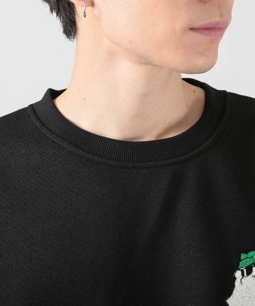 LUXSTYLE(ラグスタイル)の「ワンポイントサガラ刺繍トレーナー(スウェット・メンズ・オートミール/ブラック・M/L)」の7枚目の写真