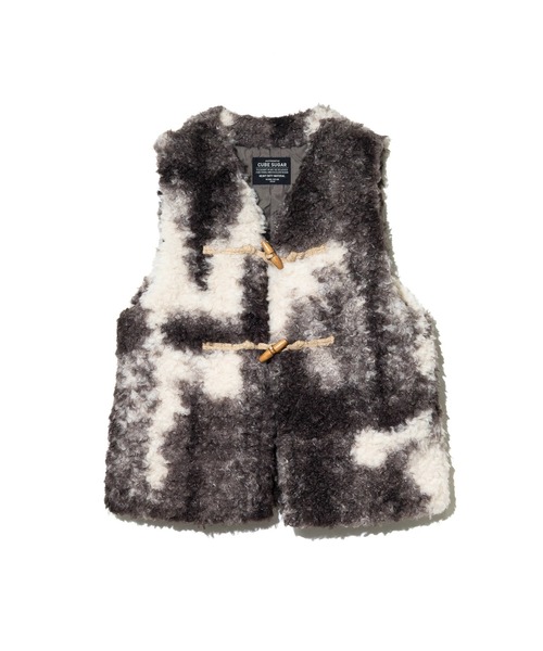 CUBE SUGAR（キューブシュガー）の「CUBE SUGAR/キューブシュガー　カーリーファー トグル釦 ベスト（ベスト・レディース・ブラウン/チャコールグレー・FREE）」の7枚目の写真