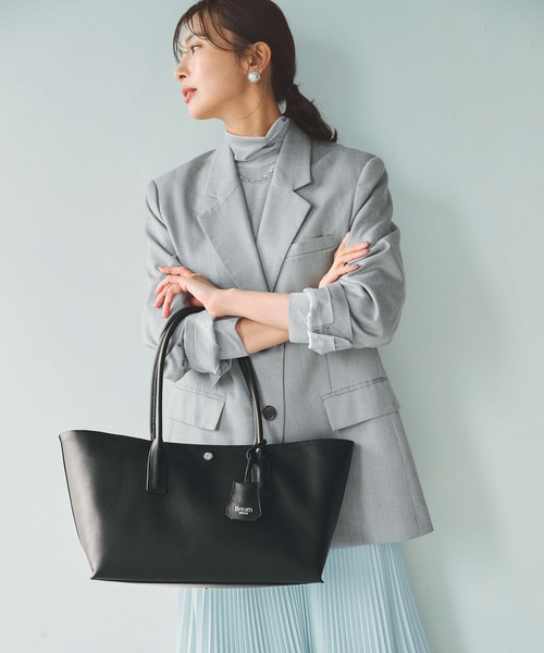 Breath TOPKAPI(ブレストプカピ)の「【雑誌掲載】【Breath TOPKAPI】ELAN エラン シュリンクレザー 2way トートバッグ(トートバッグ・レディース・クリーム/ブラック/グレイッシュベージュ・FREE)」の11枚目の写真