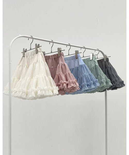 Lycee mine（リセマイン）の「【Lycee mine バレエシリーズ】たっぷりチュチュチュールスカート(インパン付き)（スカート・キッズ・ベビーピンク/アイボリー/ブルーグレー/チャコール/ミント・120cm/110cm/100cm/150cm/140cm/130cm）」の18枚目の写真