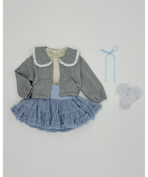 Lycee mine（リセマイン）の「【Lycee mine バレエシリーズ】たっぷりチュチュチュールスカート(インパン付き)（スカート・キッズ・ベビーピンク/アイボリー/ブルーグレー/チャコール/ミント・120cm/110cm/100cm/150cm/140cm/130cm）」の19枚目の写真