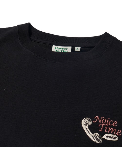 POWER TO THE PEOPLE(パワートゥーザピープル)の「【POWER TO THE PEOPLE】レトロテイスト ネコ刺繍クルーネックTシャツ / アニマル刺繍リンガーTシャツ(Tシャツ/カットソー・レディース・オフホワイト/ホワイト/ブラック/パープル・MEDIUM/X-LARGE/LARGE)」の13枚目の写真