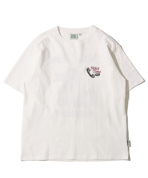 POWER TO THE PEOPLE(パワートゥーザピープル)の「【POWER TO THE PEOPLE】レトロテイスト ネコ刺繍クルーネックTシャツ / アニマル刺繍リンガーTシャツ(Tシャツ/カットソー・レディース・オフホワイト/ホワイト/ブラック/パープル・MEDIUM/X-LARGE/LARGE)」の5枚目の写真