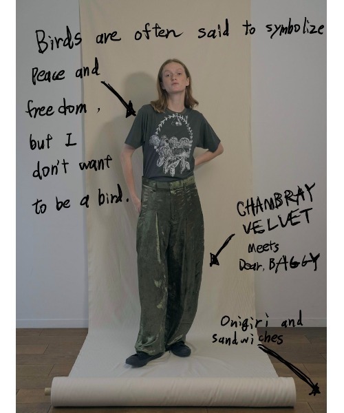 SHINYAKOZUKA(シンヤコヅカ)の「UPCYCLED BIRDS(Tシャツ/カットソー・メンズ・ブラック/チャコール/ホワイト・LARGE/MEDIUM/SMALL/X-LARGE)」の7枚目の写真