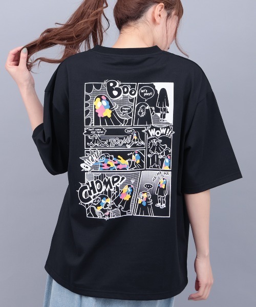 チチカカ（チチカカ）の「ホーリーおばけコミックプリントＴシャツ【ユニセックス】（Tシャツ/カットソー・メンズ・ブラック/カラフル・LARGE/MEDIUM）」の2枚目の写真