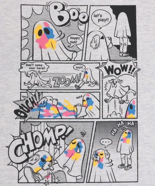 チチカカ（チチカカ）の「ホーリーおばけコミックプリントＴシャツ【ユニセックス】（Tシャツ/カットソー・メンズ・ブラック/カラフル・LARGE/MEDIUM）」の18枚目の写真