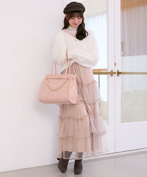 MAJESTIC LEGON(マジェスティックレゴン)の「パールチェーン2WAYトートバッグ(トートバッグ・レディース・ブラック/ベージュ/ピンク・FREE)」の17枚目の写真