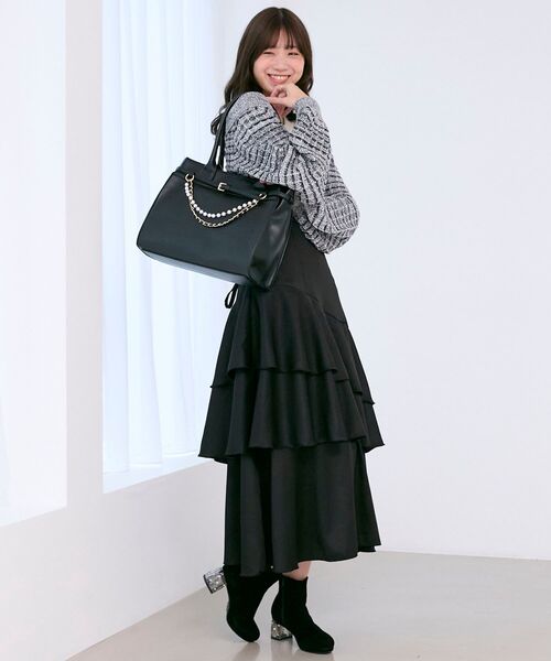 MAJESTIC LEGON(マジェスティックレゴン)の「パールチェーン2WAYトートバッグ(トートバッグ・レディース・ブラック/ベージュ/ピンク・FREE)」の14枚目の写真