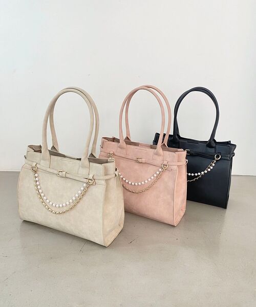 MAJESTIC LEGON(マジェスティックレゴン)の「パールチェーン2WAYトートバッグ(トートバッグ・レディース・ブラック/ベージュ/ピンク・FREE)」の21枚目の写真