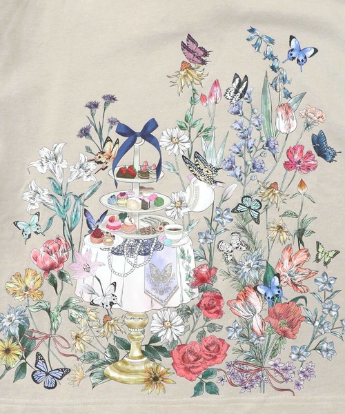 iS ScoLar（イズスカラー）の「553279：アフタヌーンティーパーティー柄プルオーバー（Tシャツ/カットソー・レディース・ブルー/ブラック/アイボリー・M）」の17枚目の写真