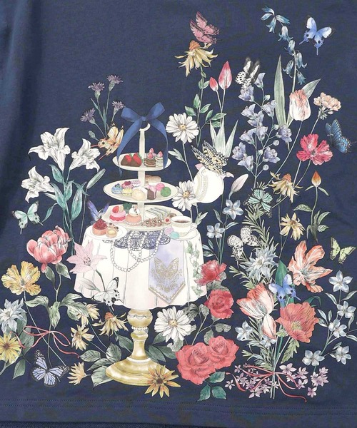 iS ScoLar（イズスカラー）の「553279：アフタヌーンティーパーティー柄プルオーバー（Tシャツ/カットソー・レディース・ブルー/ブラック/アイボリー・M）」の19枚目の写真