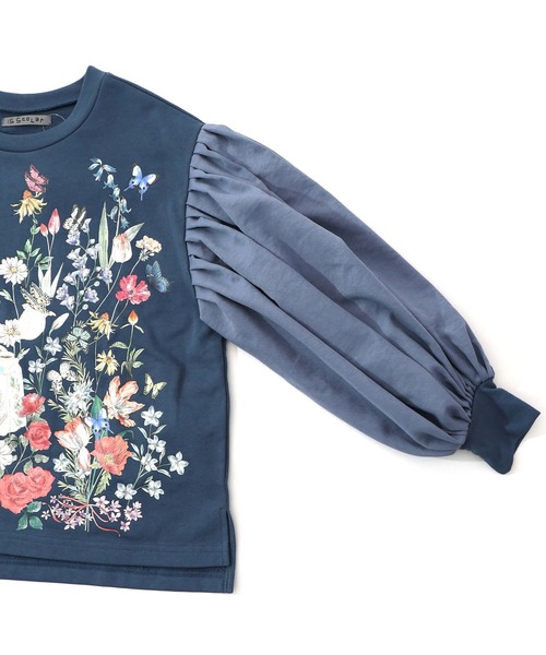 iS ScoLar（イズスカラー）の「553279：アフタヌーンティーパーティー柄プルオーバー（Tシャツ/カットソー・レディース・ブルー/ブラック/アイボリー・M）」の21枚目の写真