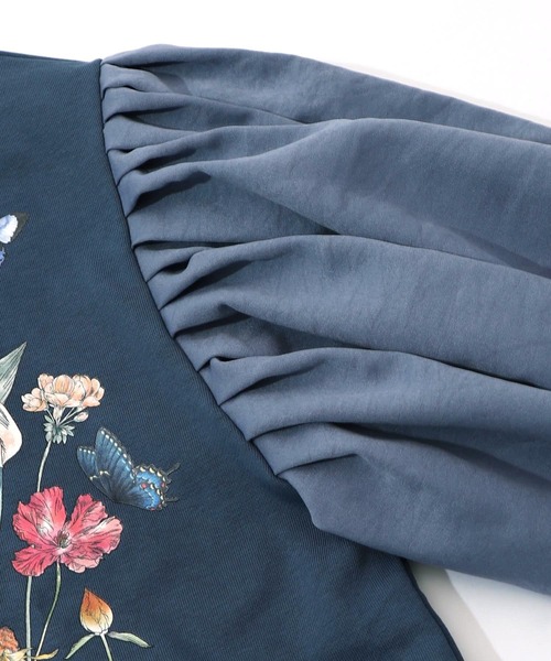 iS ScoLar（イズスカラー）の「553279：アフタヌーンティーパーティー柄プルオーバー（Tシャツ/カットソー・レディース・ブルー/ブラック/アイボリー・M）」の22枚目の写真