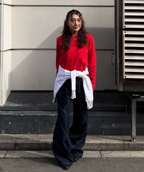 Oriens JOURNAL STANDARD(オリエンス ジャーナルスタンダード)の「ボタンディテールロングスリーブTee(Tシャツ/カットソー・レディース・グレー/レッド/ホワイト・FREE)」の8枚目の写真