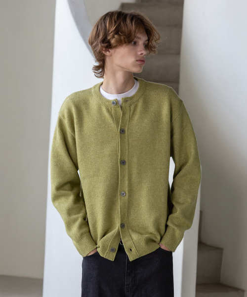 DECOROSO（デコローゾ）の「コンフォートラウンドネックカーディガン[グリーン]（カーディガン/ボレロ・メンズ・その他・01/02）」の4枚目の写真