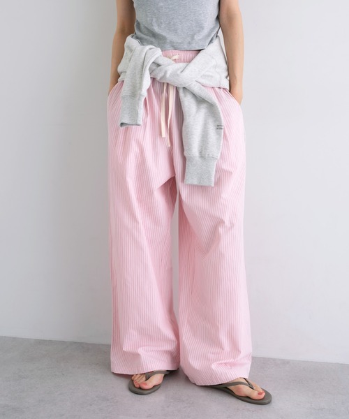 ANME(アンメ)の「カラーストライプ2タックイージーパンツ(その他パンツ・レディース・キナリ/ピンク/オフホワイト・L/M)」の3枚目の写真