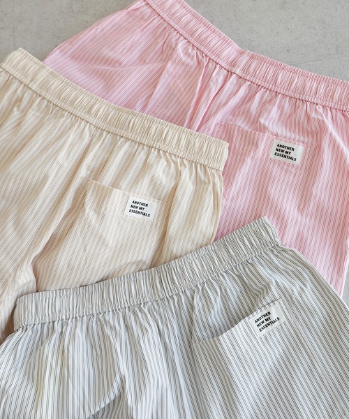ANME(アンメ)の「カラーストライプ2タックイージーパンツ(その他パンツ・レディース・キナリ/ピンク/オフホワイト・L/M)」の4枚目の写真