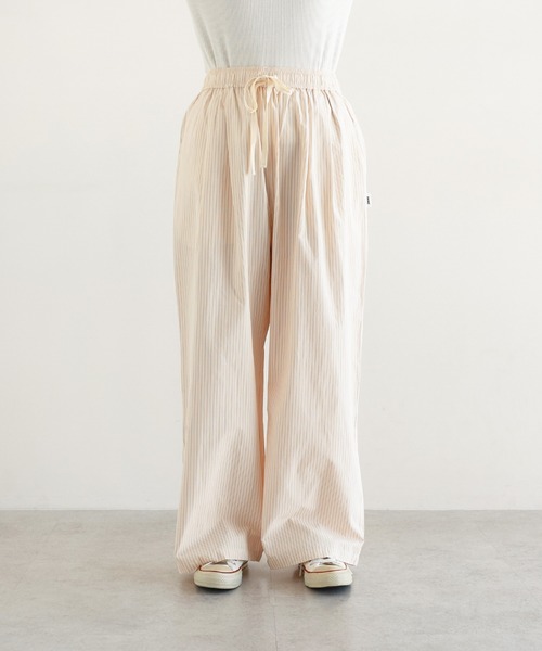 ANME(アンメ)の「カラーストライプ2タックイージーパンツ(その他パンツ・レディース・キナリ/ピンク/オフホワイト・L/M)」の5枚目の写真