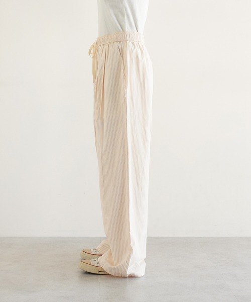 ANME(アンメ)の「カラーストライプ2タックイージーパンツ(その他パンツ・レディース・キナリ/ピンク/オフホワイト・L/M)」の9枚目の写真