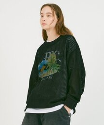 RESORT MESH KNIT SWEATER black