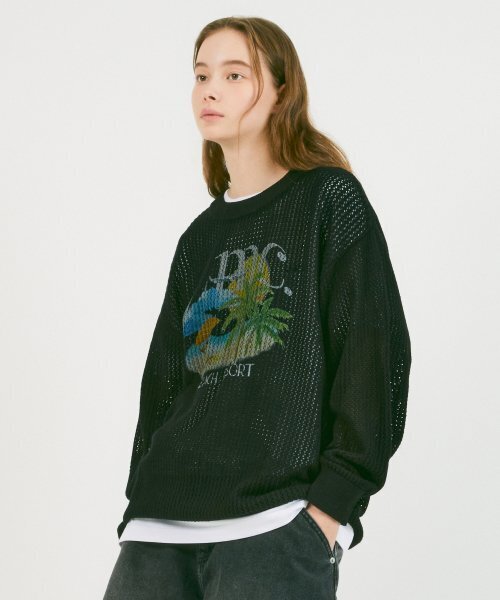 LMCの「RESORT MESH KNIT SWEATER black(ニット/セーター・レディース・その他・L/M/S)」の1枚目の写真