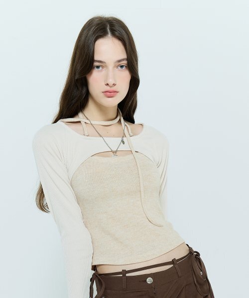 LARTIGENT(ラーティゼン)の「L6 CUTOUT RAGLAN TOP(CREAM)(Tシャツ/カットソー・レディース・その他・FREE)」の2枚目の写真