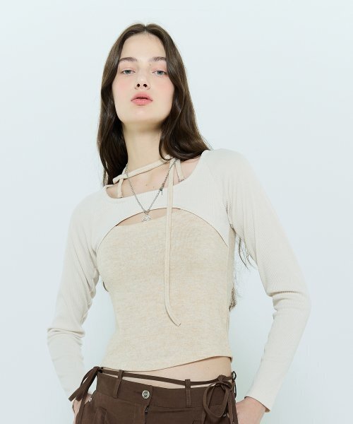 LARTIGENT(ラーティゼン)の「L6 CUTOUT RAGLAN TOP(CREAM)(Tシャツ/カットソー・レディース・その他・FREE)」の3枚目の写真