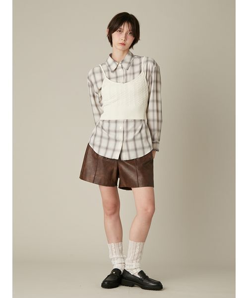 FURFUR（ファーファー）の「ニットビスチェレイヤードシャツ（シャツ/ブラウス・レディース・サックスブルー/ピンク/チェック・F）」の11枚目の写真