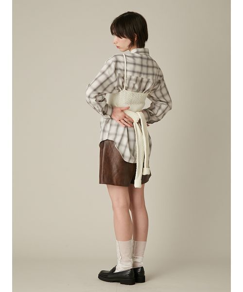 FURFUR（ファーファー）の「ニットビスチェレイヤードシャツ（シャツ/ブラウス・レディース・サックスブルー/ピンク/チェック・F）」の12枚目の写真