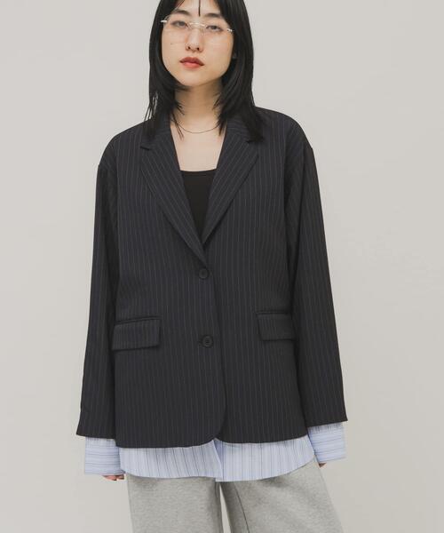 KBF（ケイビーエフ）の「レイヤードデザインジャケット（その他アウター・レディース・グレー系その他/ブルー系その他・ONE）」の2枚目の写真