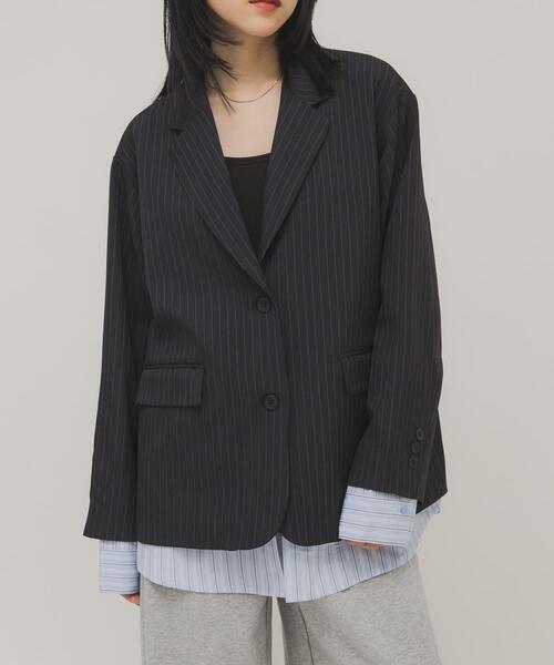 KBF（ケイビーエフ）の「レイヤードデザインジャケット（その他アウター・レディース・グレー系その他/ブルー系その他・ONE）」の3枚目の写真