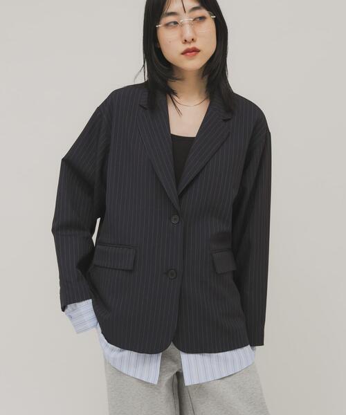 KBF（ケイビーエフ）の「レイヤードデザインジャケット（その他アウター・レディース・グレー系その他/ブルー系その他・ONE）」の4枚目の写真