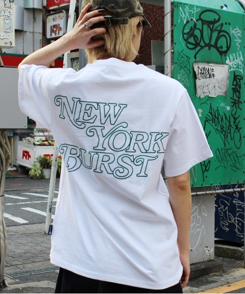 NEW YORK BURST（ニューヨークバースト）の「OG OUTLINE EMBROIDERY T-SHIRT（Tシャツ/カットソー・メンズ・ホワイト/ブラック・M/L/XL）」の2枚目の写真