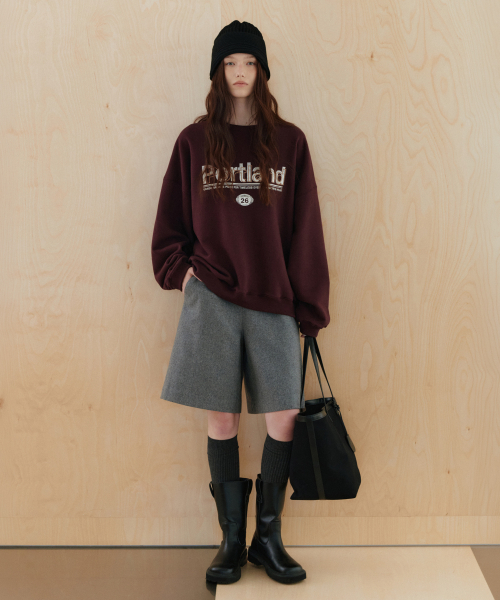 URAGO(ユラーゴ)の「Wool bermuda pants(その他パンツ・レディース・ブラウン/ライトグレー・SMALL/MEDIUM)」の3枚目の写真