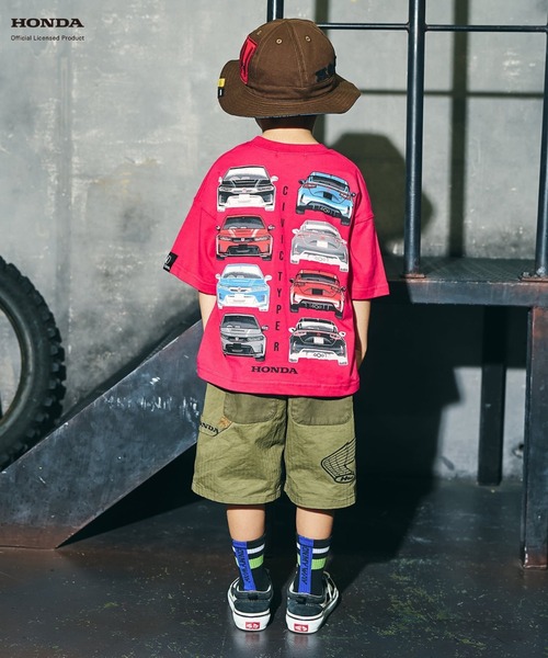 F.O.KIDS(エフオーキッズ)の「F.O.KIDS/エフオーキッズ HONDAコラボ4柄Tシャツ 天竺編み 車プリント 2026年春夏(Tシャツ/カットソー・キッズ・ブラック/レッド/オフホワイト/ブルー・130/140/150)」の18枚目の写真