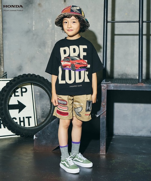 F.O.KIDS(エフオーキッズ)の「F.O.KIDS/エフオーキッズ HONDAコラボ4柄Tシャツ 天竺編み 車プリント 2026年春夏(Tシャツ/カットソー・キッズ・ブラック/レッド/オフホワイト/ブルー・130/140/150)」の9枚目の写真