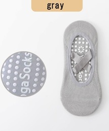 Coo+i（クーイ）の「くすみカラー 滑り止め付き クロスストラップヨガソックス（ソックス/靴下）」