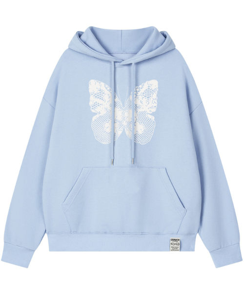 GRAVER（グレーバー）の「[ユニセックス]NAVI フードパーカー_3カラー（パーカー・レディース・スカイブルー/Cream/ブラック・SMALL/MEDIUM/LARGE）」の4枚目の写真