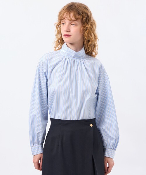 MACKINTOSH PHILOSOPHY(マッキントッシュ フィロソフィー)の「THOMAS MAISON ロールカラーブラウス(シャツ/ブラウス・レディース・オフホワイト/ブルー系その他2・38)」の1枚目の写真