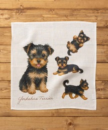 Jubilee（ジュビリー）の「大きめ リネンハンカチ 犬デザイン 43x43cm（ハンカチ/ハンドタオル）」