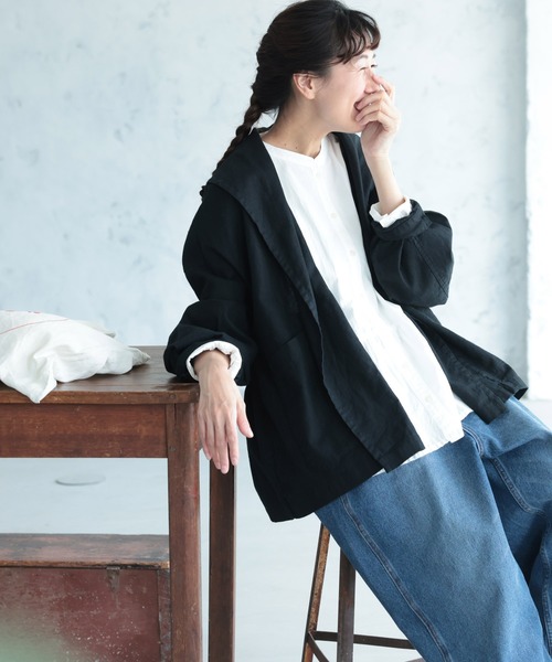 soulberry(ソウルベリー)の「店長がつくった、なんとかしてくれる!ほぼ×2ジャケット(テーラードジャケット・レディース・ブラック・5L/4L/3L/LL/L/M)」の6枚目の写真