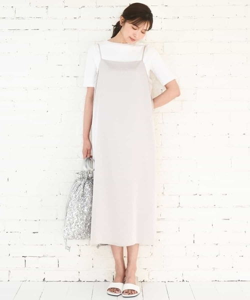 MK MICHEL KLEIN（エムケーミッシェルクラン）の「[洗える]サテンキャミワンピース（ワンピース・レディース・ブラウン/ベージュ・38）」の22枚目の写真