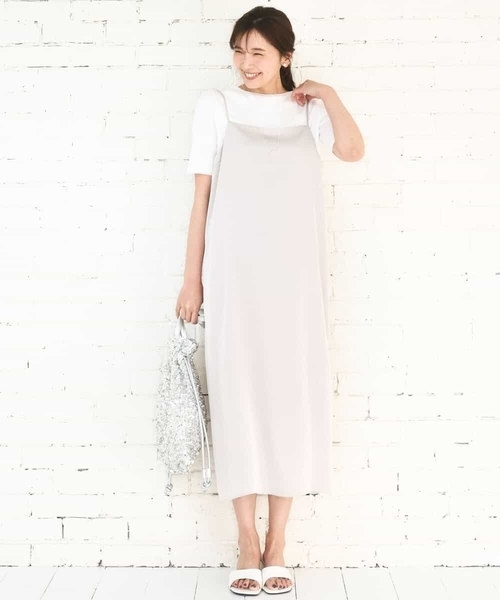 MK MICHEL KLEIN（エムケーミッシェルクラン）の「[洗える]サテンキャミワンピース（ワンピース・レディース・ブラウン/ベージュ・38）」の21枚目の写真