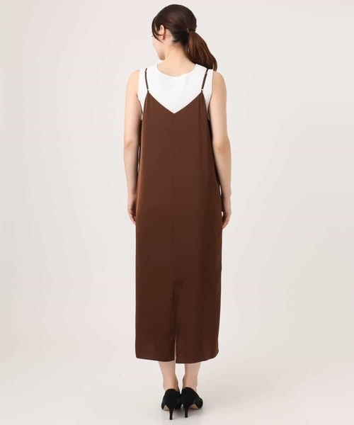 MK MICHEL KLEIN（エムケーミッシェルクラン）の「[洗える]サテンキャミワンピース（ワンピース・レディース・ブラウン/ベージュ・38）」の13枚目の写真